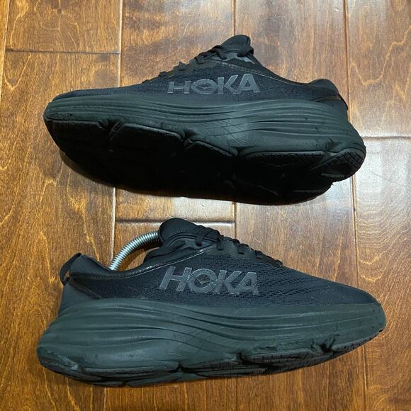 Hoka One One Bondi 8 Triple Black Running Walking Gym Sneakers Men\'s Size 9.5D main image 9